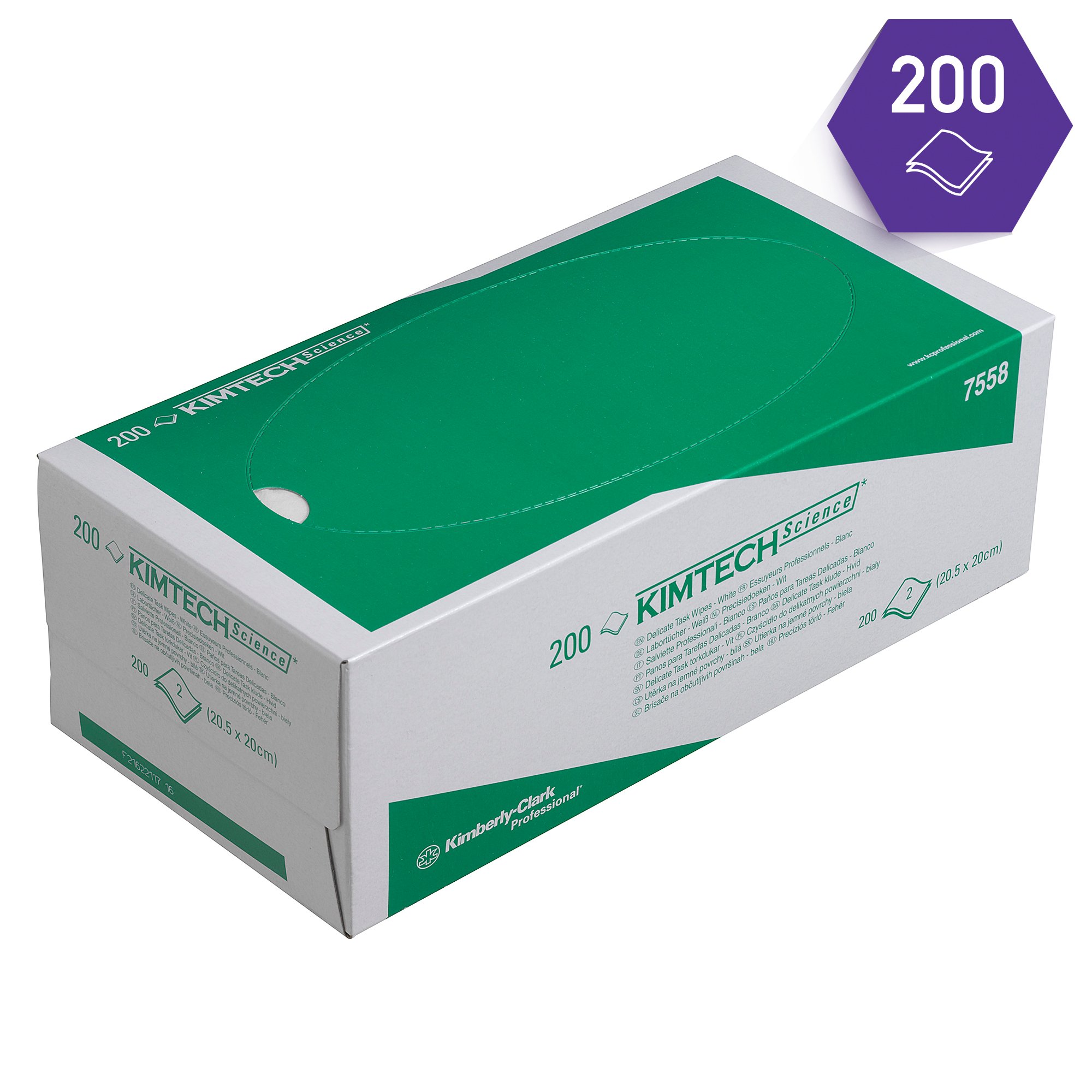 7558 KIMTECH KIMTECH Dry Wet Wipes, Carton of, 20.5 cm x 20 cm 3000