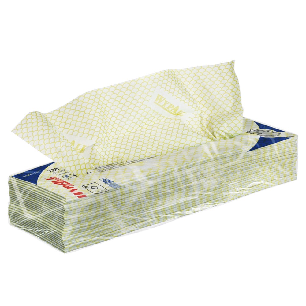 7567 WYPALL WypAll® X80 Critical Clean™ () Yellow Cloths for Industrial Cleaning, Dry Use, Pack of 25 Per Pack, 420 x 360