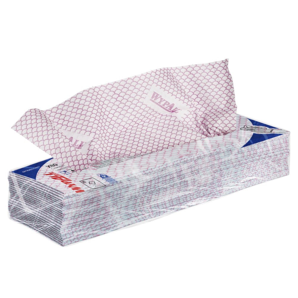 7568 WYPALL WypAll® X80 Critical Clean™ () Red Cloths for Industrial Cleaning, Dry Use, Pack of 25 Per Pack, 420 x 360