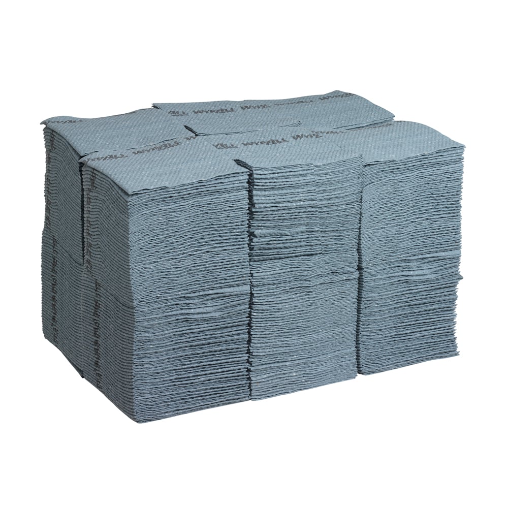 7569 WYPALL WypAll® ForceMax Power Clean™ () Blue Cloths for Industrial Cleaning, Dry Use, Box of 480 Per Pack, 35 cm x