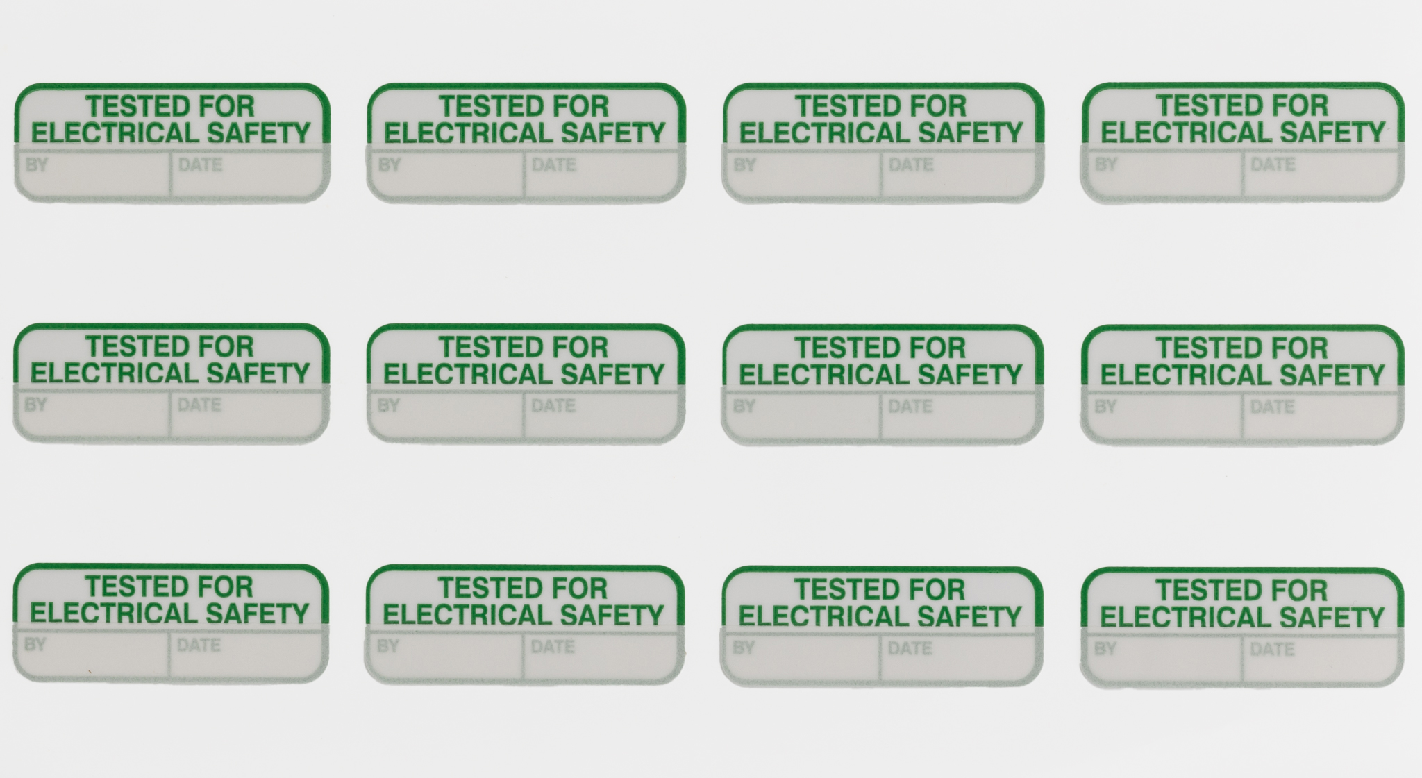 RS PRO Adhesive Pre-Printed Green Label-TESTED for ELECTRICAL SAFETY-. Quantity: 120 Per Pack