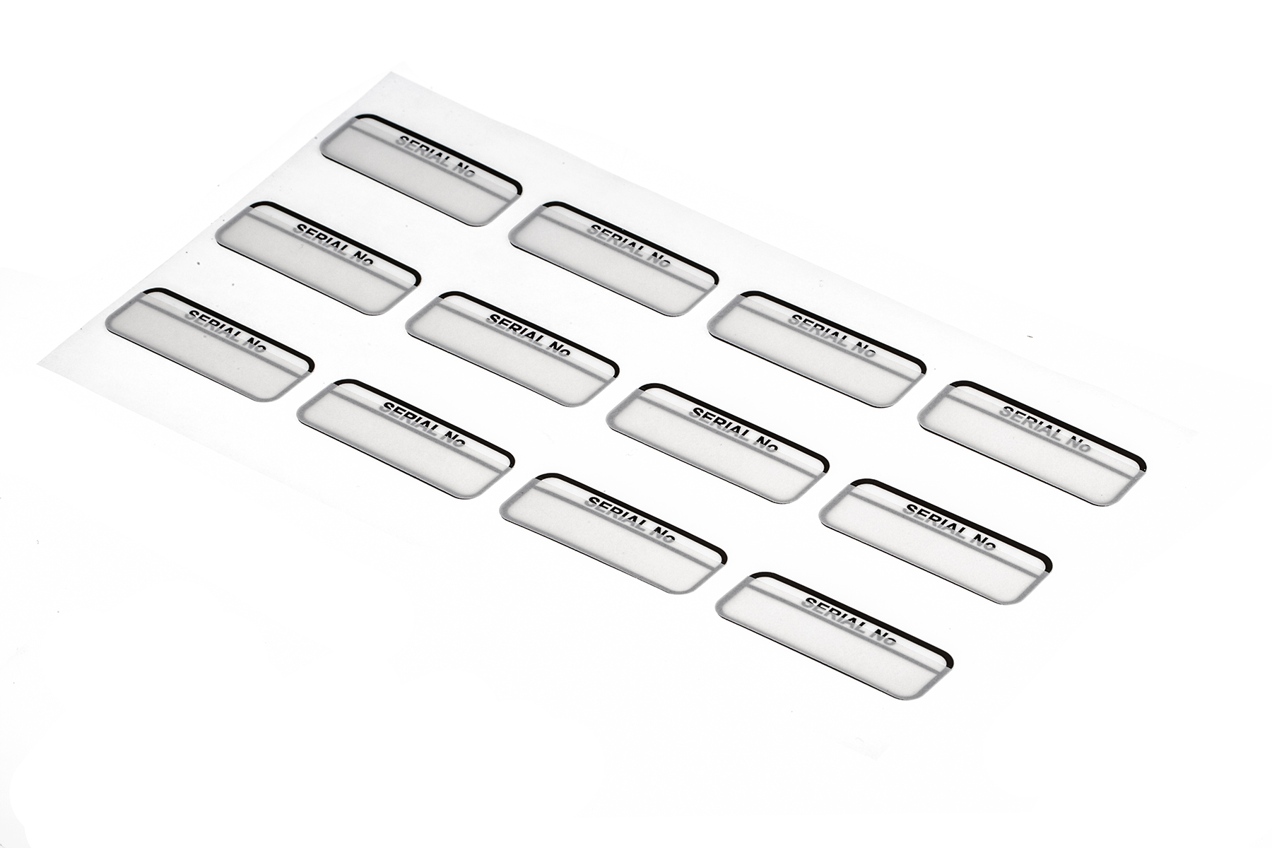 RS PRO Adhesive Pre-Printed Black Label-Serial No-. Quantity: 120 Per Pack