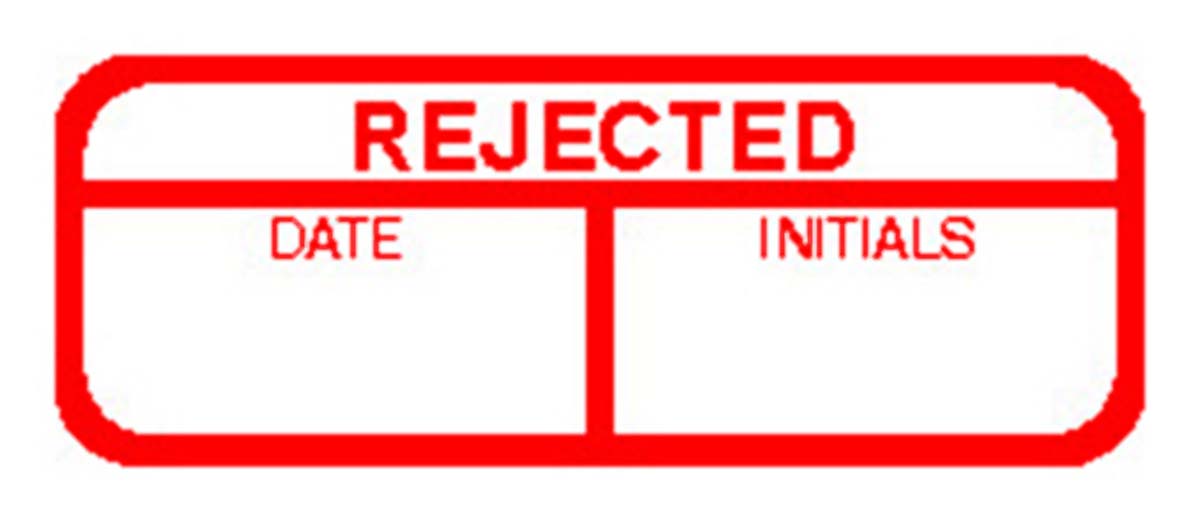758-7927 RS PRO Adhesive Pre-Printed Red Label-Rejected-. Quantity: 120 Per Pack