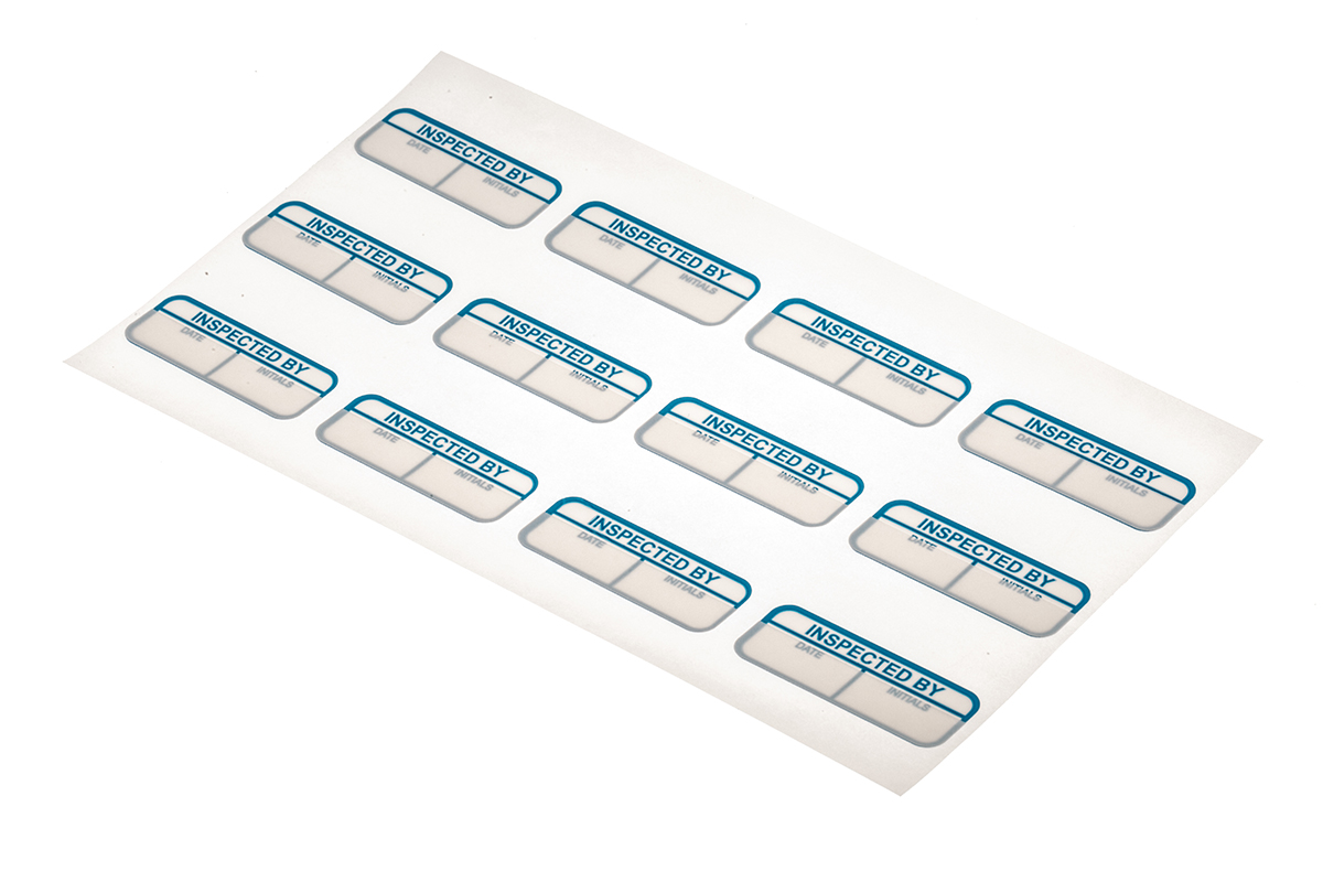 RS PRO Adhesive Pre-Printed Label-Inspected By-. Quantity: 120 Per Pack