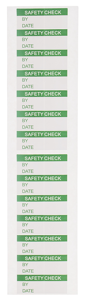 RS PRO Adhesive Pre-Printed Adhesive Label-Safety Check-. Quantity: 140 Per Pack