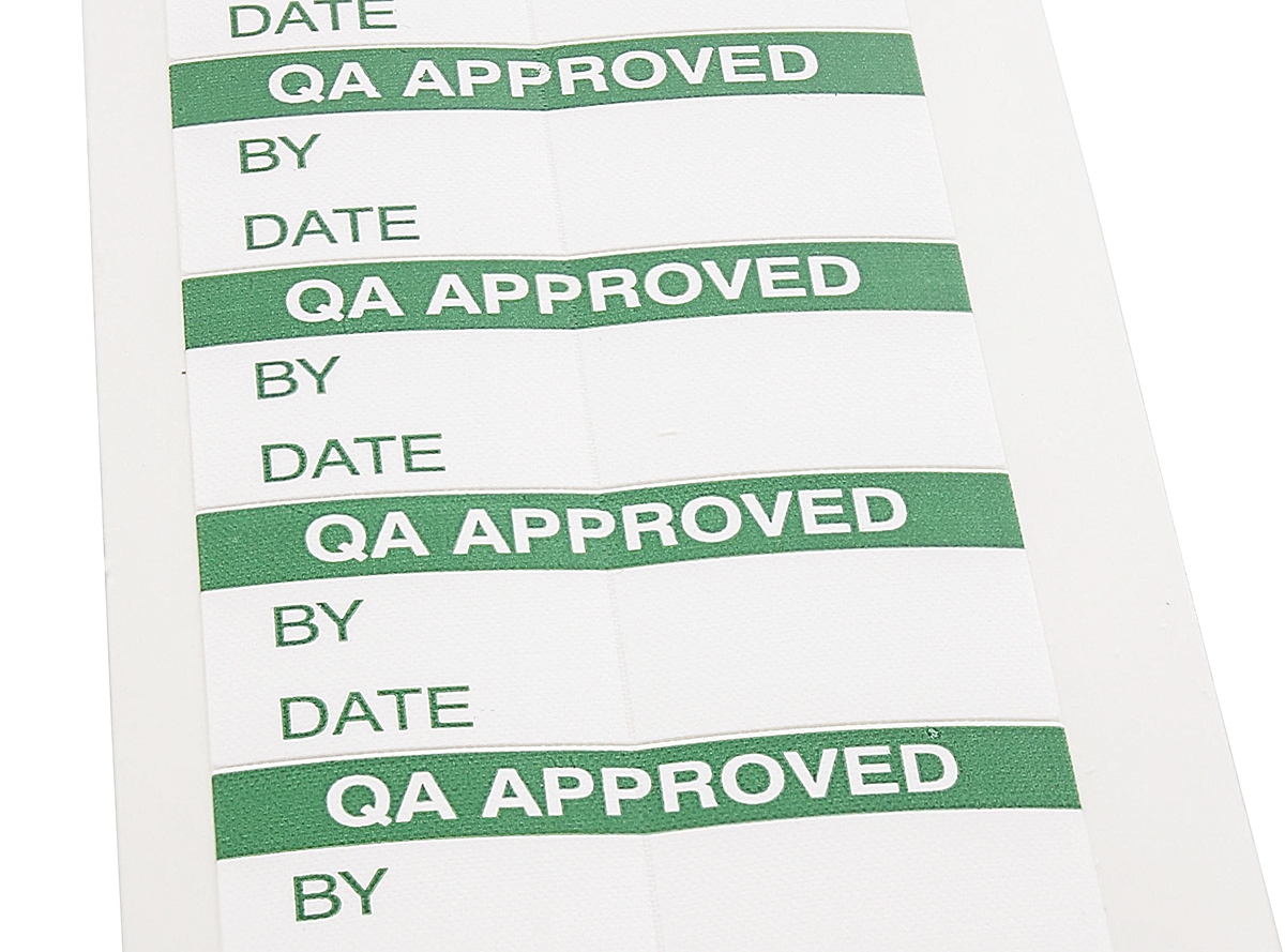 RS PRO Adhesive Pre-Printed Adhesive Label-QA Approved-. Quantity: 140 Per Pack