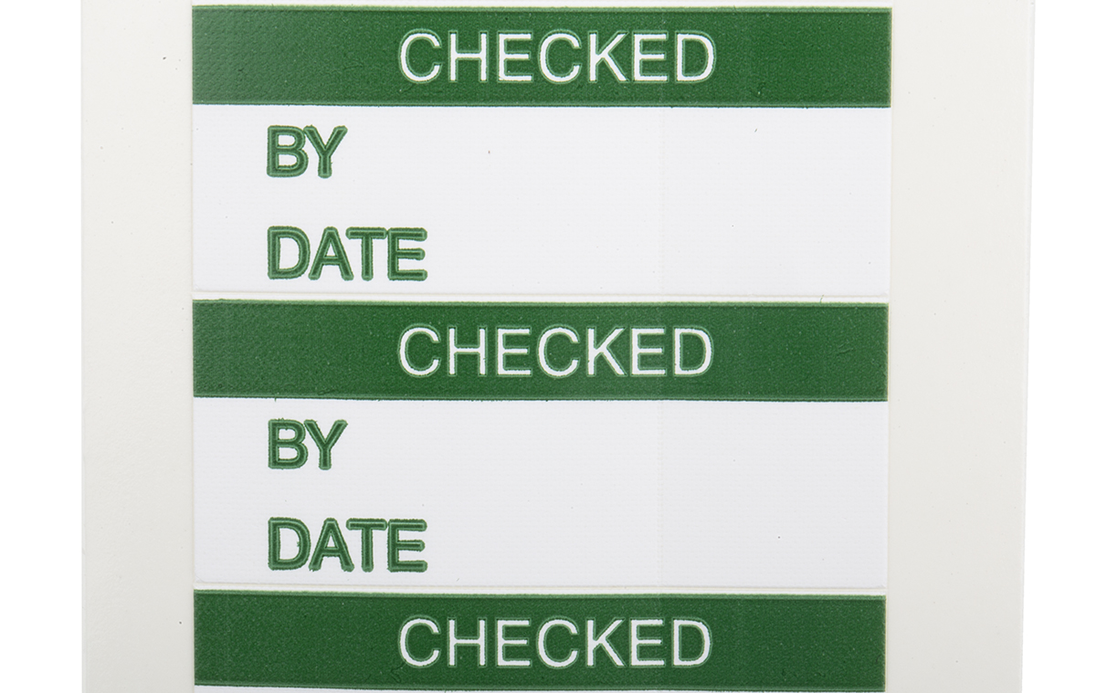 758-7970 RS PRO Adhesive Pre-Printed Adhesive Label-Checked-. Quantity: 140 Per Pack