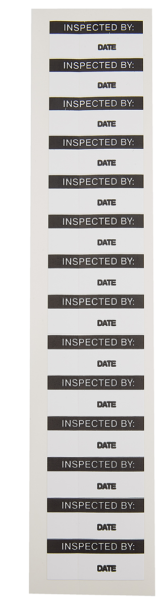 RS PRO Adhesive Pre-Printed Adhesive Label-Inspected By-. Quantity: 140 Per Pack