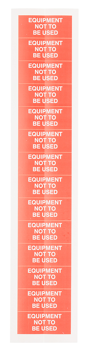 RS PRO Adhesive Pre-Printed Adhesive Label-Equipment Not To Be Used-. Quantity: 140 Per Pack
