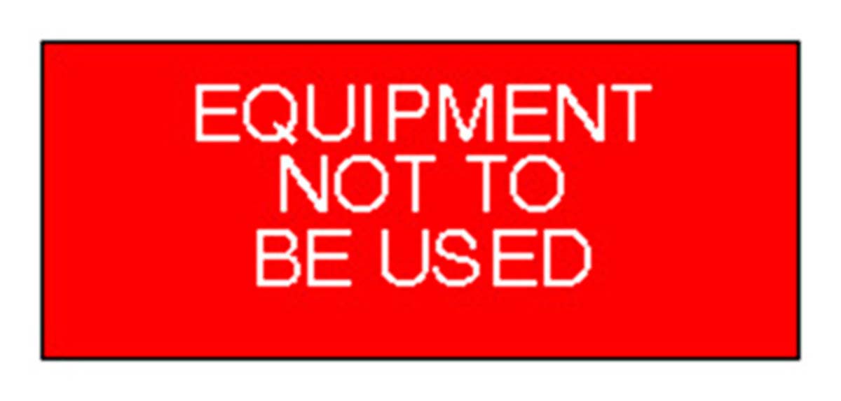 758-7992 RS PRO Adhesive Pre-Printed Adhesive Label-Equipment Not To Be Used-. Quantity: 140 Per Pack