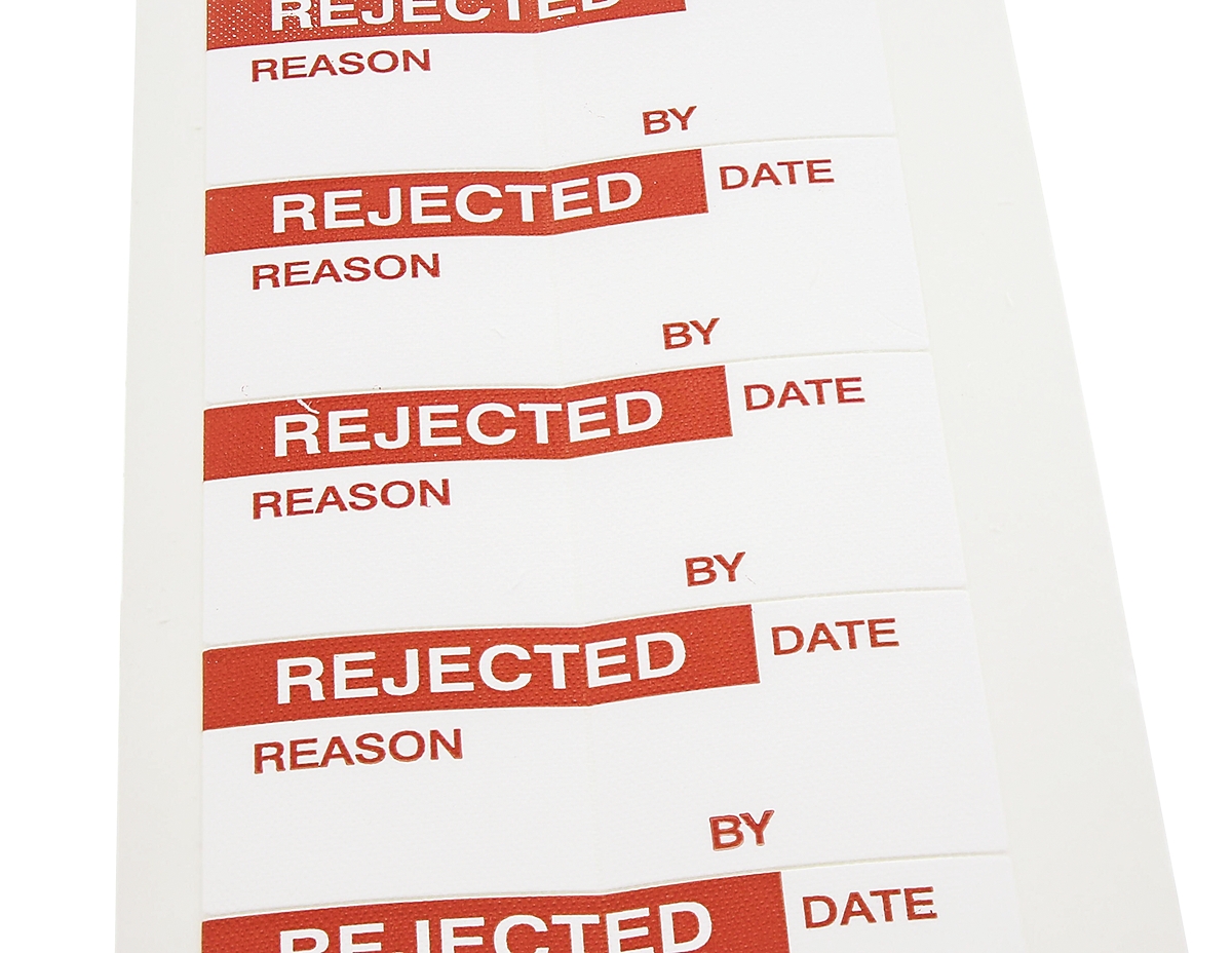 RS PRO Adhesive Pre-Printed Adhesive Label-Rejected-. Quantity: 140 Per Pack