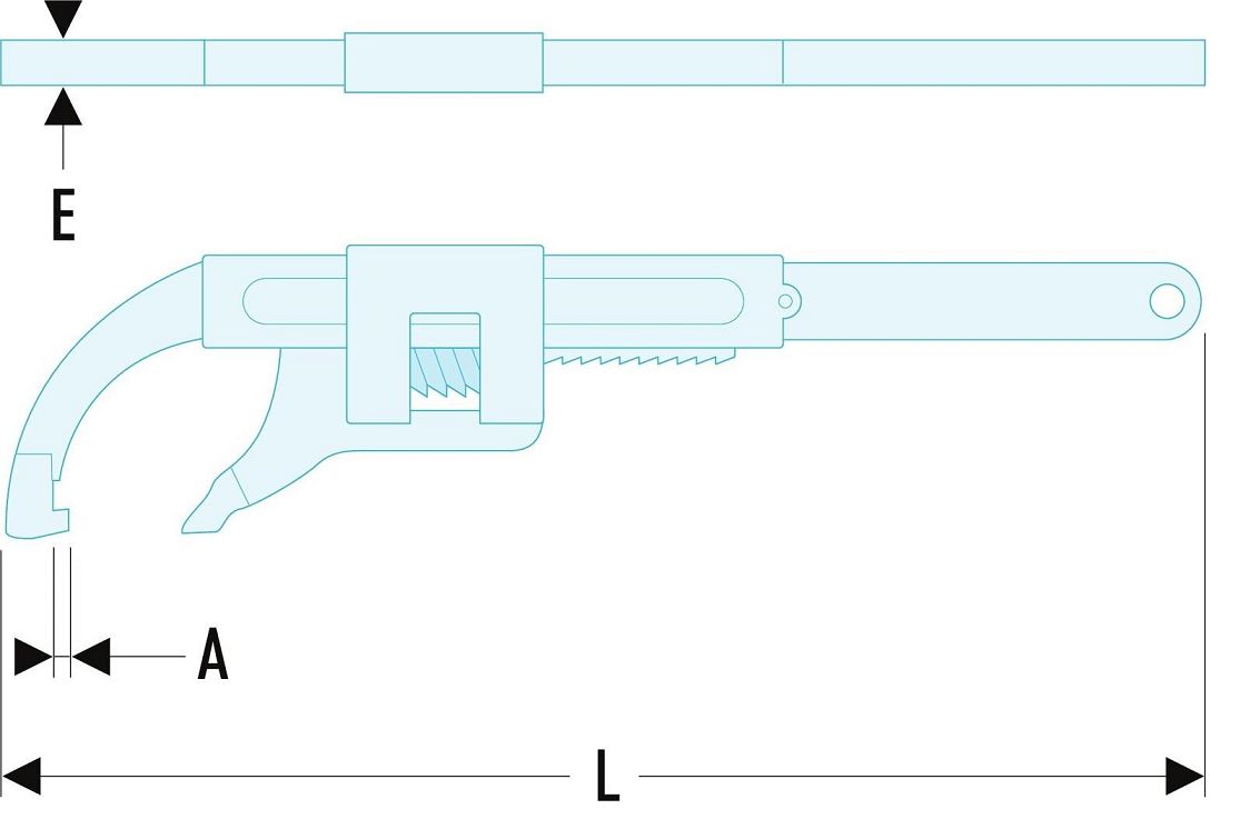 115a50 Facom 115A.50 Pipe Wrench, 213 mm Overall