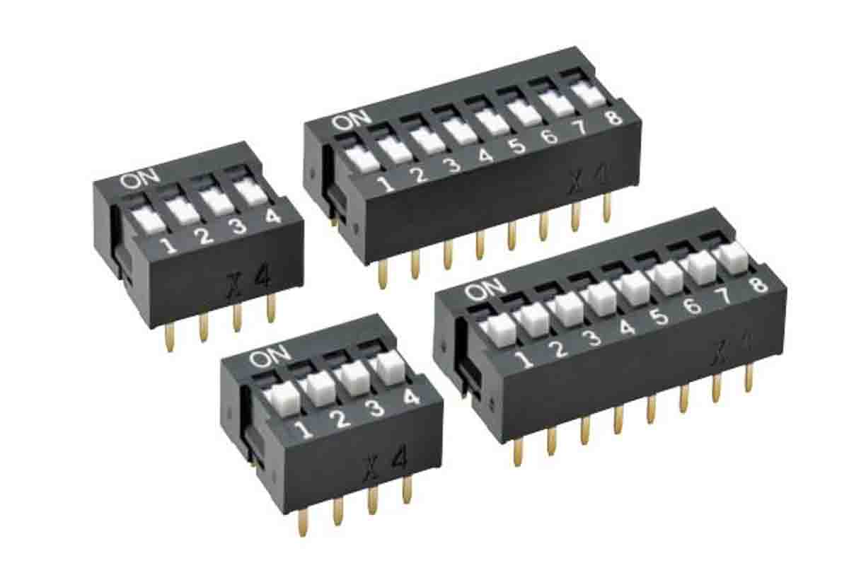 Omron 8 Way PCB DIP Switch SPST, Raised Actuator, IP40