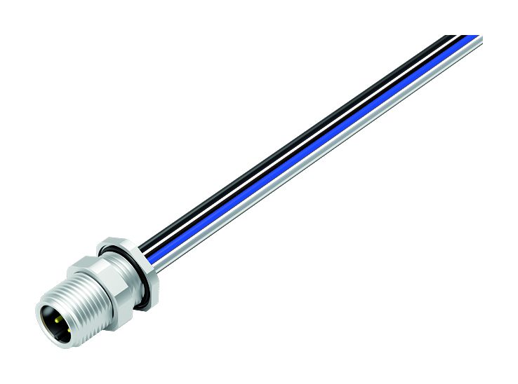 binder Connector, 4 Contacts, Panel Mount, Plug, Male, IP68, 763 Series