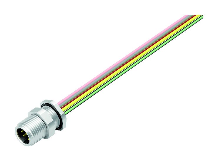 binder Connector, 8 Contacts, Panel Mount, Plug, Male, IP68, 763 Series