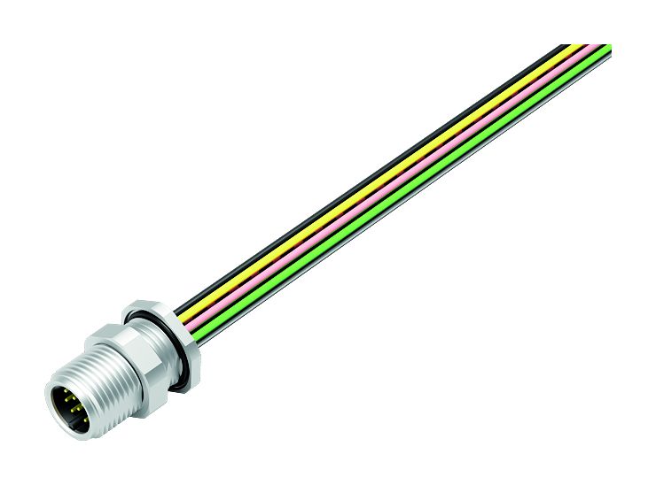 binder Connector, 12 Contacts, Panel Mount, Plug, Male, IP68, 763 Series