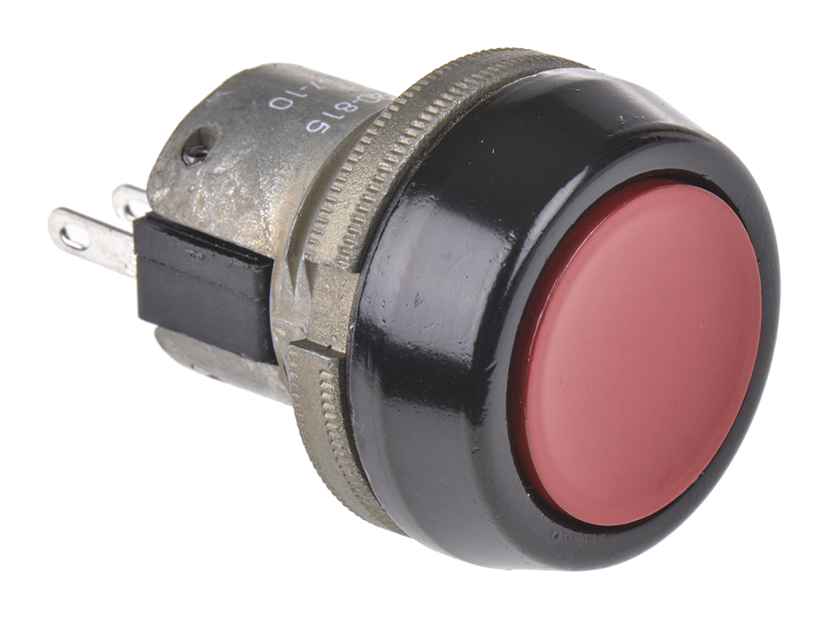 ITW Switches 76-94 Series Push Button Switch, Momentary, Panel, 22 mm Cutout, SPDT, Clear LED, IP67 250 V ac