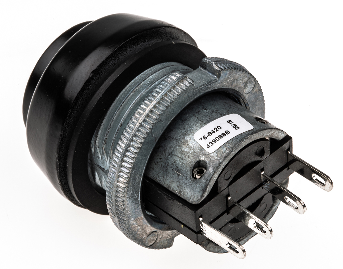 76-9420439088b ITW Switches 76-94 Series Push Button Switch, Momentary, Panel, 22 mm Cutout, SPDT, Clear LED, IP67 250 V ac
