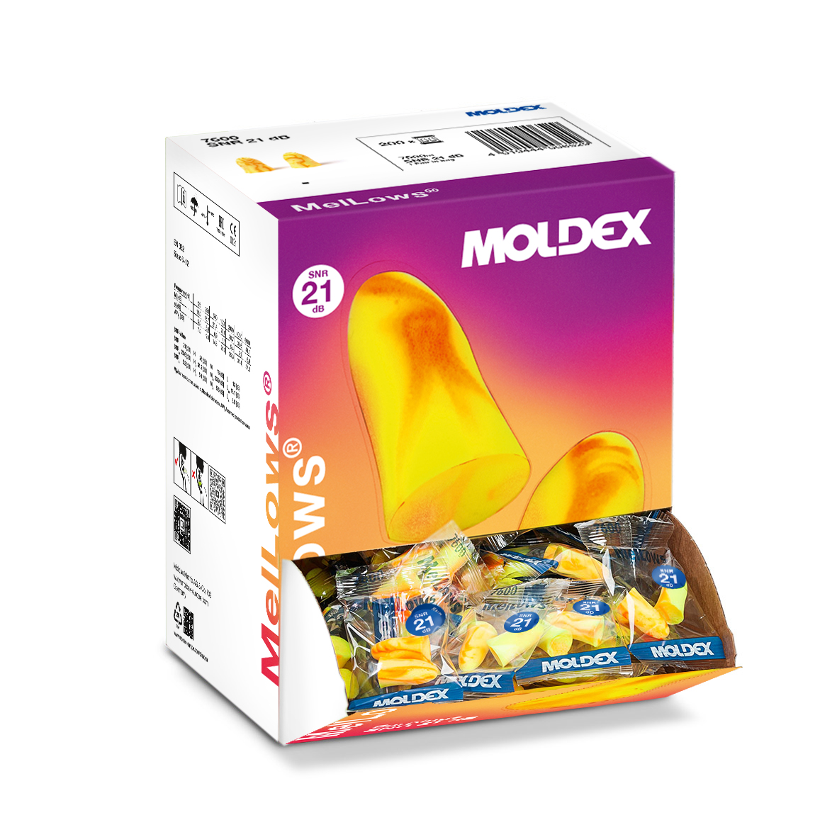 760001 Moldex 7600 Series Yellow Reusable Ear Plugs, 21 dB Rated 200