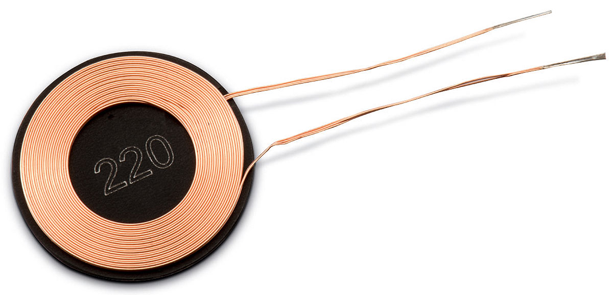 Wurth Elektronik WE-WPCC Wireless Charging Coil Receiver 1.1 A, 12.6 μH, 17 mm dia.
