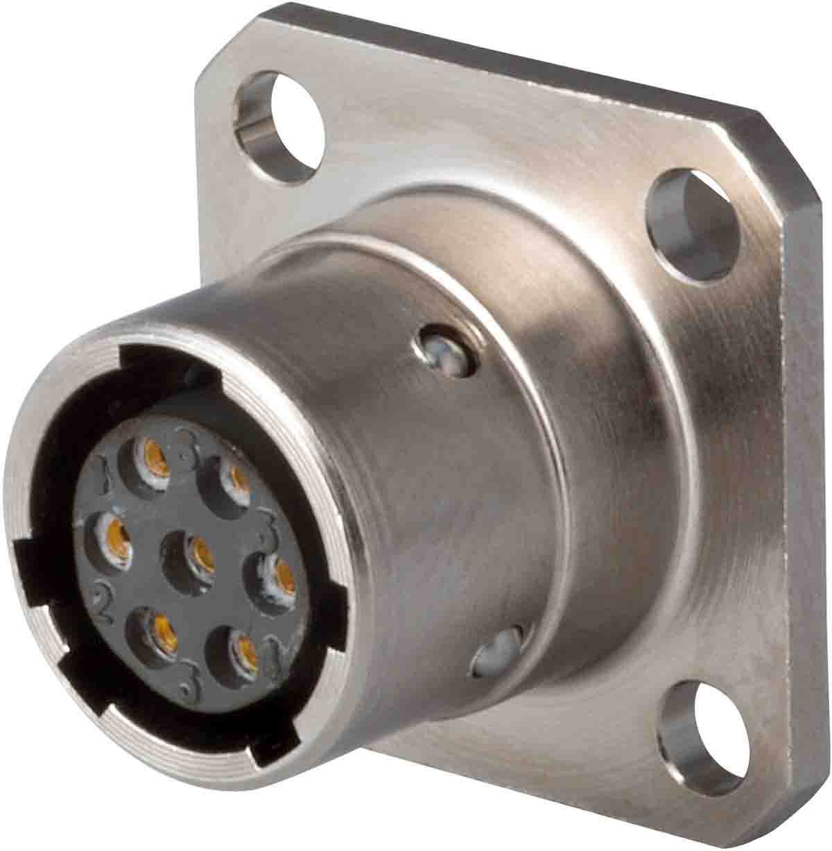 Jaeger Circular Connector, 7 Contacts, Panel Mount, Miniature Connector, Socket, Male, IP65, 7611 Series