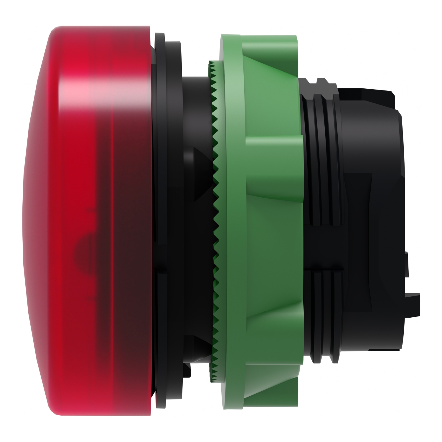 Red pilot head with integral LED