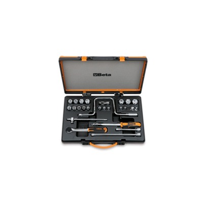 BETA 26-Piece Metric 3/8 Standard Socket Set with Ratchet, Hexagon