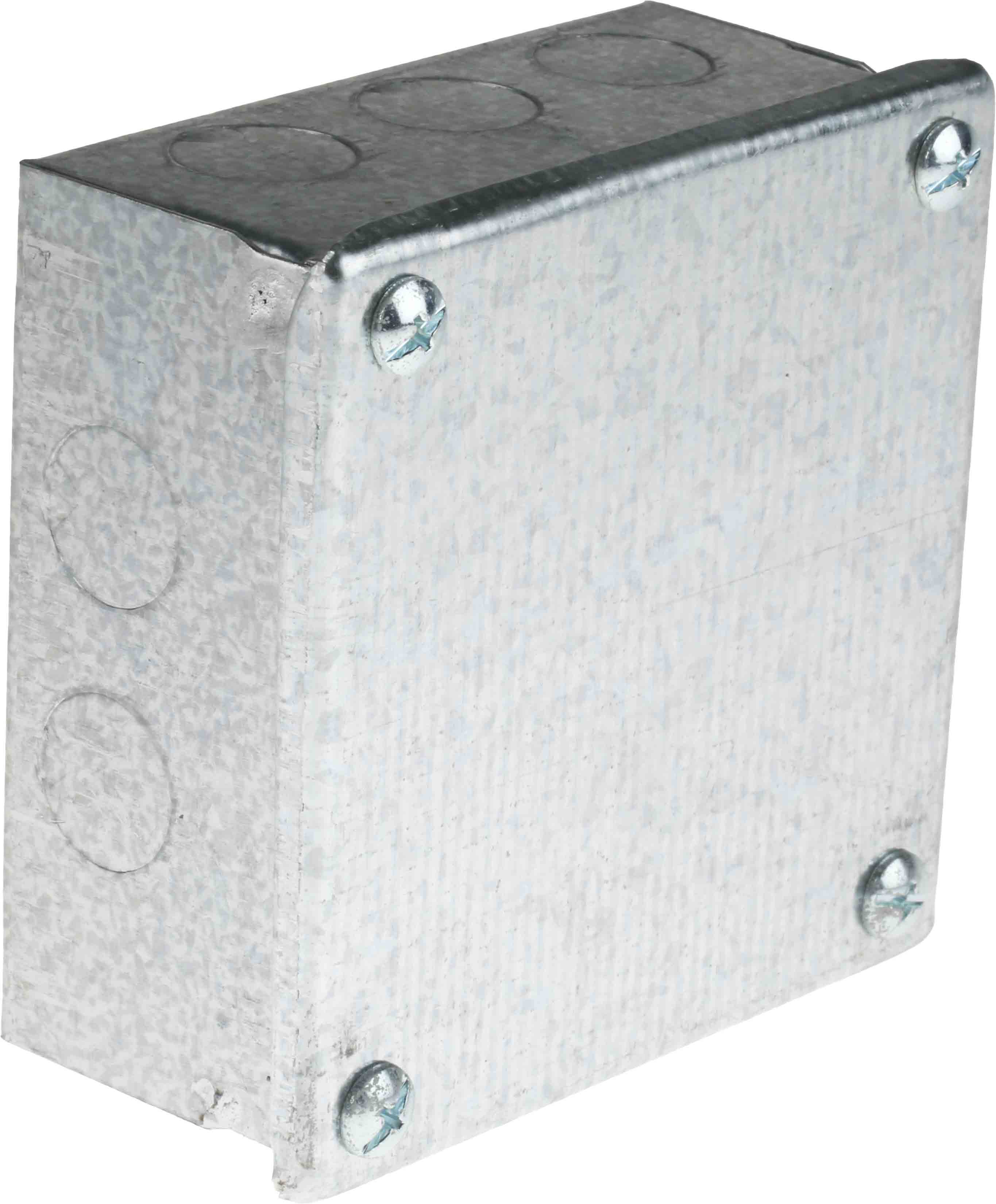 RS PRO Steel Galvanised Adaptable Box 100mm x 100 mm x 100 mm with 5 Knockouts