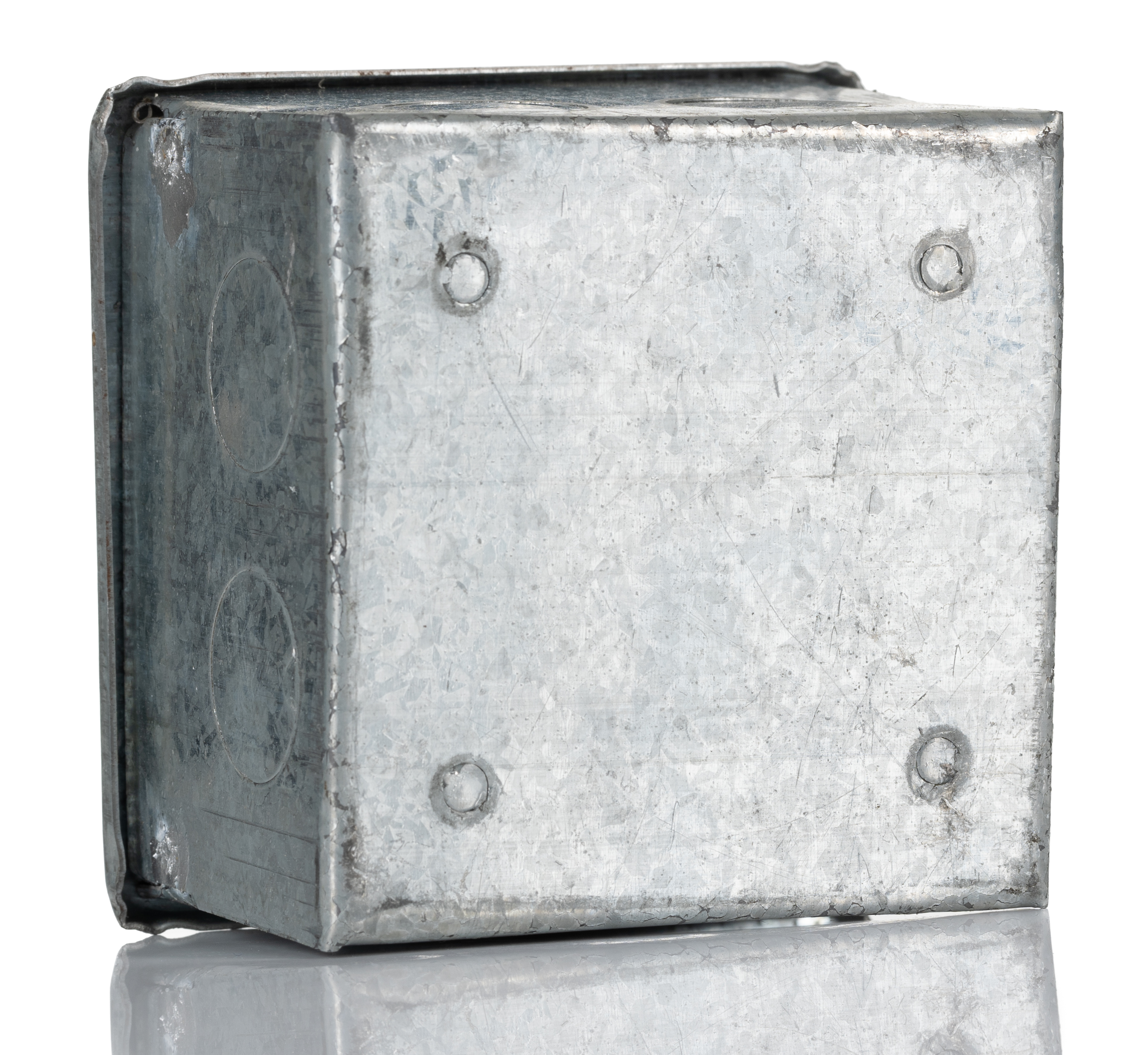 763-9251 RS PRO Steel Galvanised Adaptable Box 75mm x 75 mm x 75 mm with 8 Knockouts
