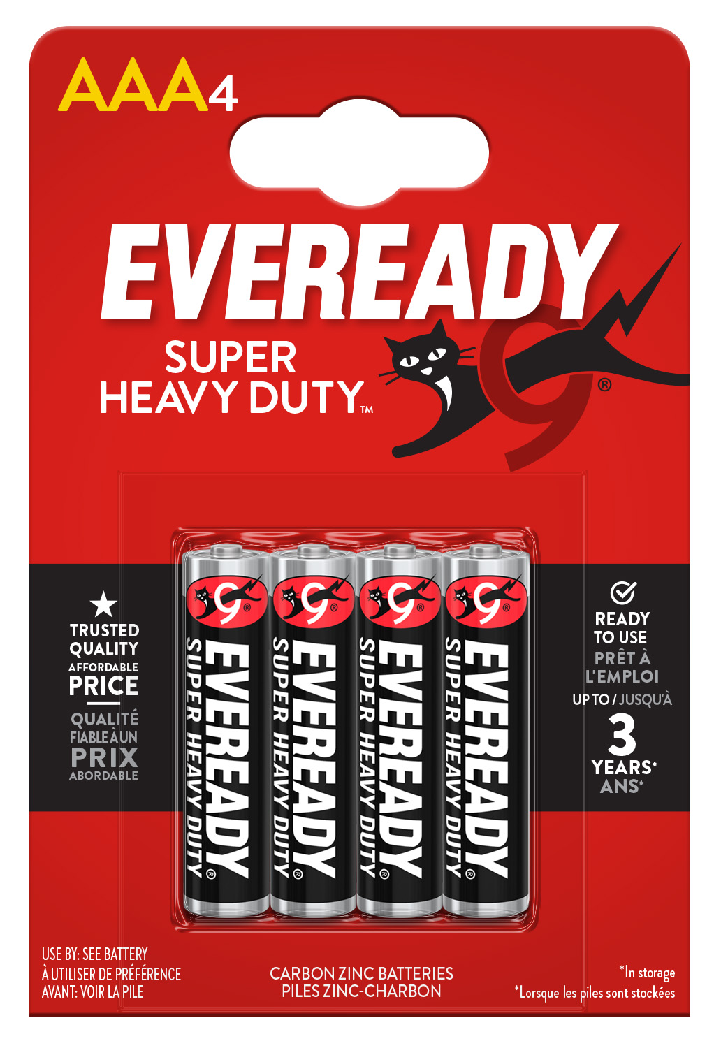 Eveready RoHS Compliant Zinc Carbon, Zinc Manganese Dioxide AAA Battery 1.5 V