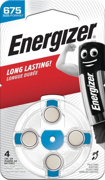 Energizer Zinc Air 1.4 V Iec-Pr44 Battery, 529 mAh, 3.8 mm