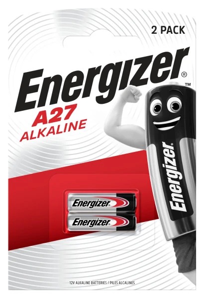 Energizer Manganese Dioxide 12 V Battery, 27 mAh, 8 mm x 28.2 mm
