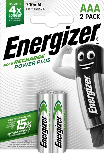 Energizer NiMH Rechargeable AAA Battery, 700 mAh, 1.2 V