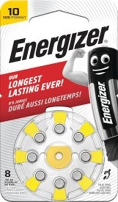 Energizer Zinc Air 1.4 V, 10 Iec-Pr70 Battery, 92 mAh, 5.8 mm x 3.6 mm