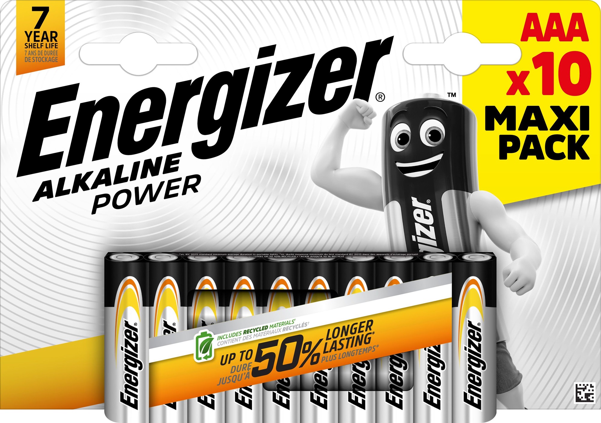 Energizer E92 Zinc Manganese Dioxide AAA Battery 1.5 V