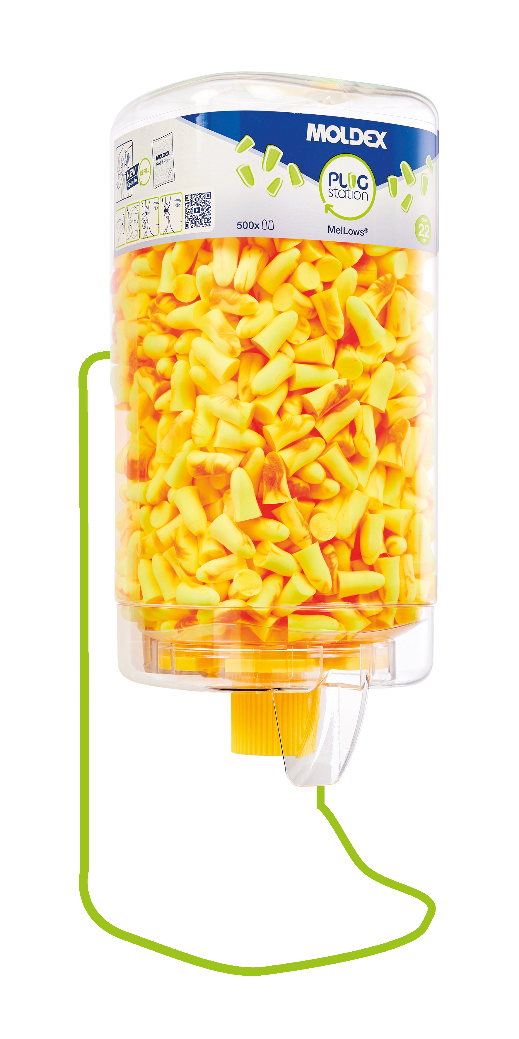 Moldex MelLows PlugStation 500 Series Orange, Yellow Reusable Ear Plugs, 21 dB Rated 500