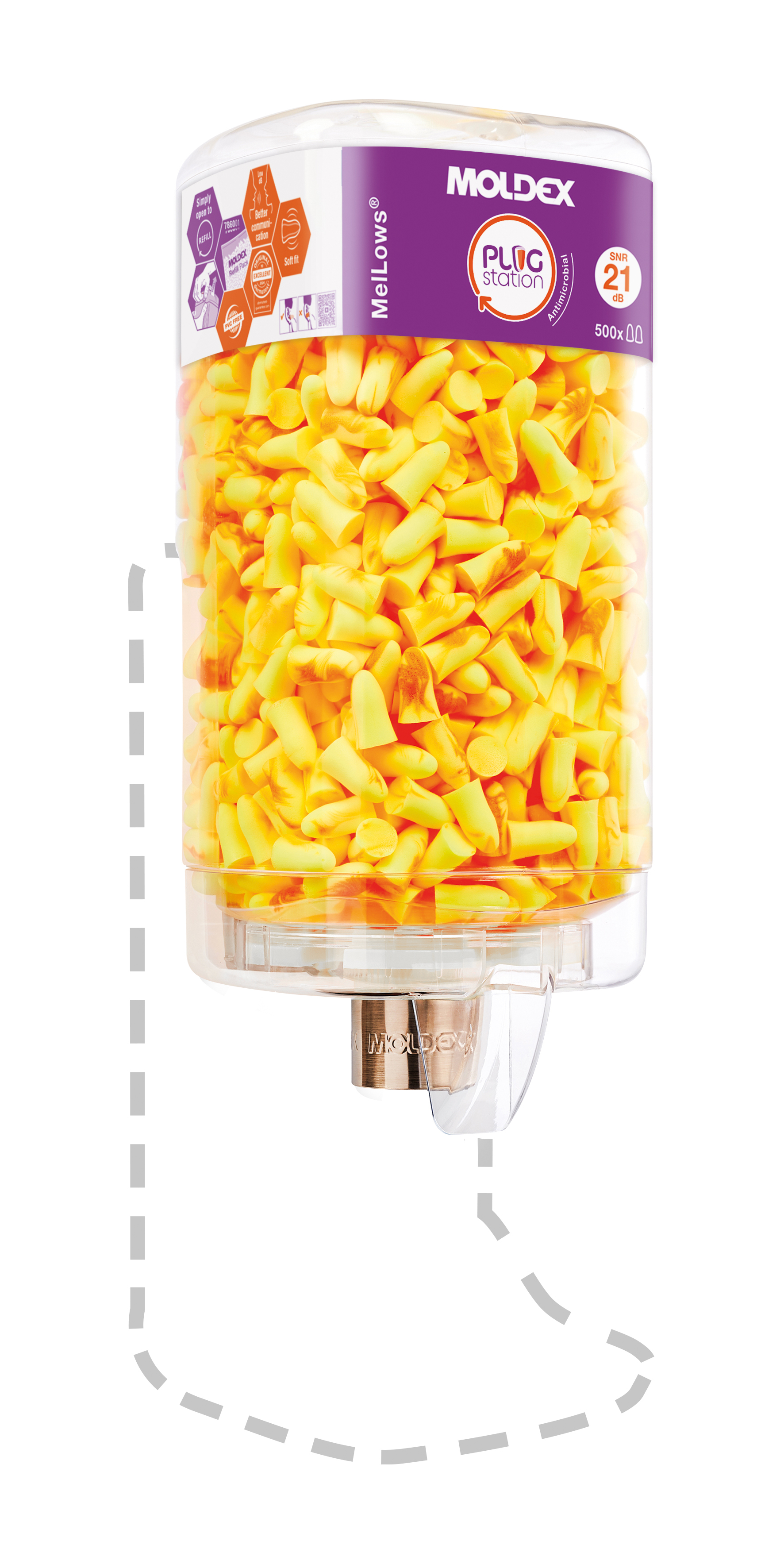 Moldex 7650 Series Yellow Reusable Ear Plugs, 21 dB Rated 200