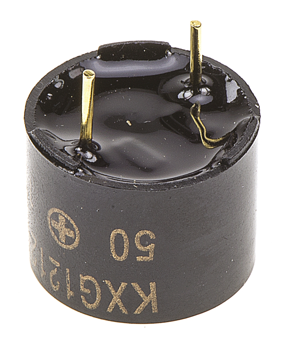 767-5370 RS PRO 94 dB Through Hole Continuous Internal Magnetic Buzzer Component 9.5 mm 8 V dc Min 12 V dc Max