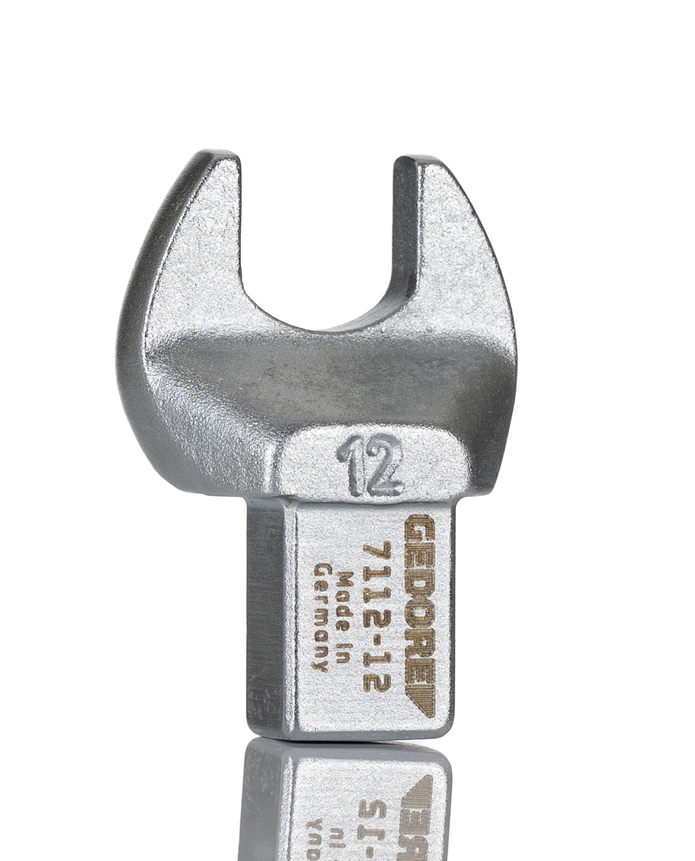 Gedore Open Ended Insert Spanner Head, 9 x 12 mm Insert, 12 mm, Chrome Finish