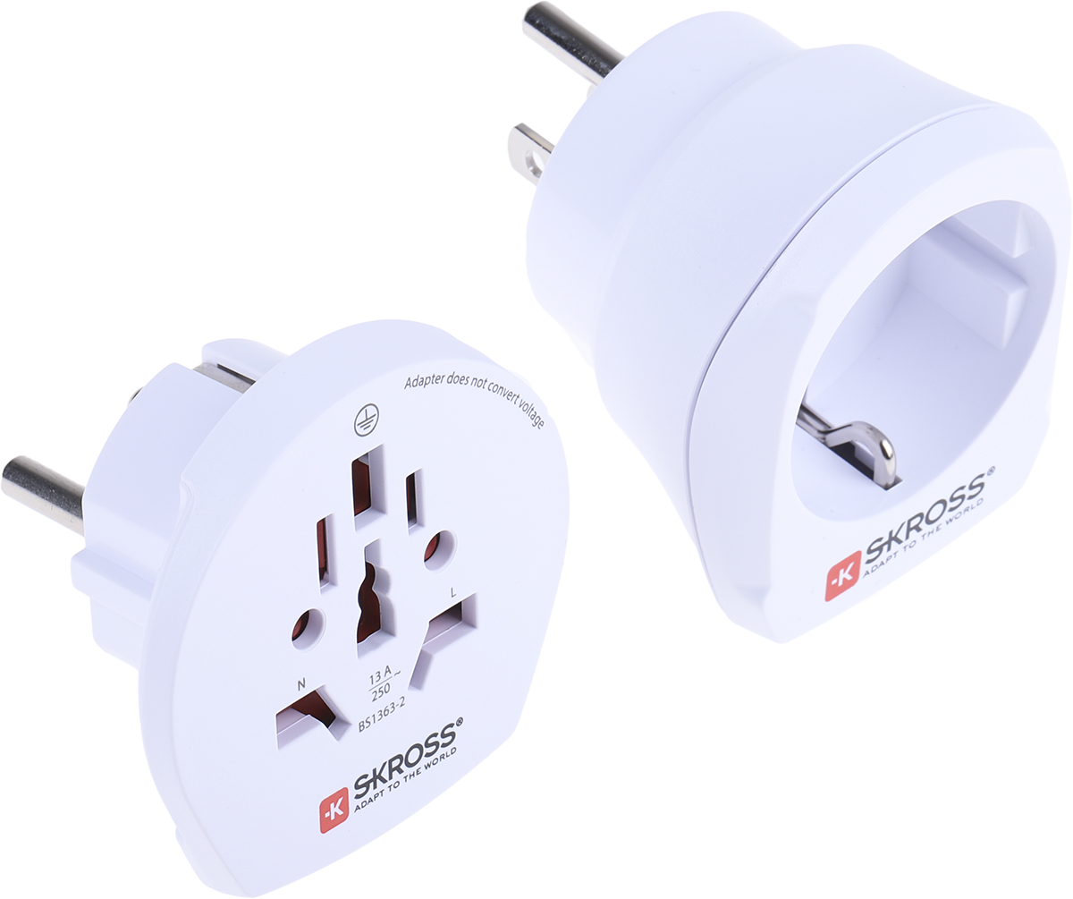 768-2902 SKROSS Travel Adapter Australia, Switzerland, Italy, UK, Europe, China United States of America, Europe, 15A