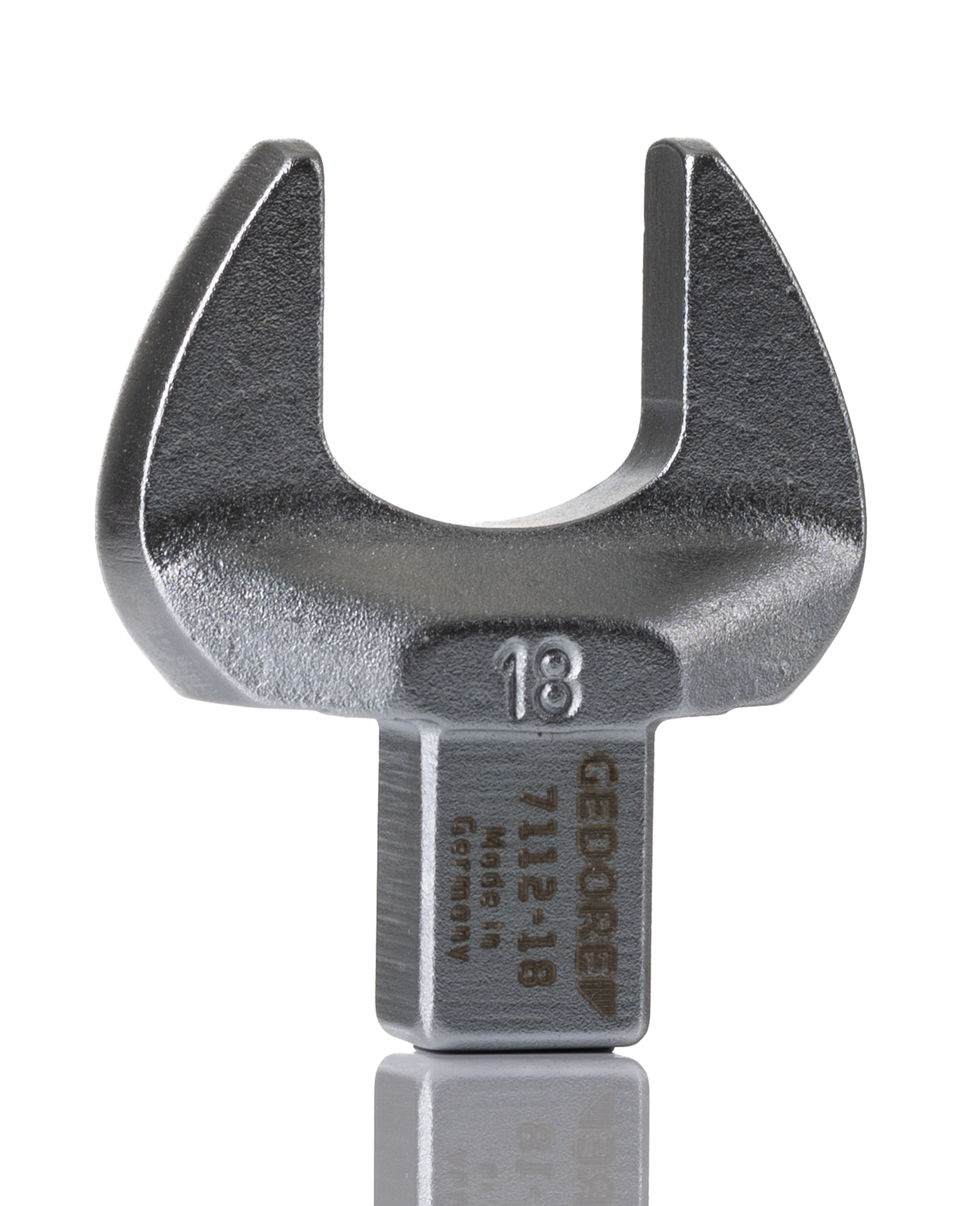 Gedore Open Ended Insert Spanner Head, 9 x 12 mm Insert, 18 mm, Chrome Finish
