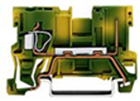 WAGO 1-Way DIN Rail Earth Block, 4mm², 12AWG, 28 AWG Wire, Cage Clamp, Polyamide Housing