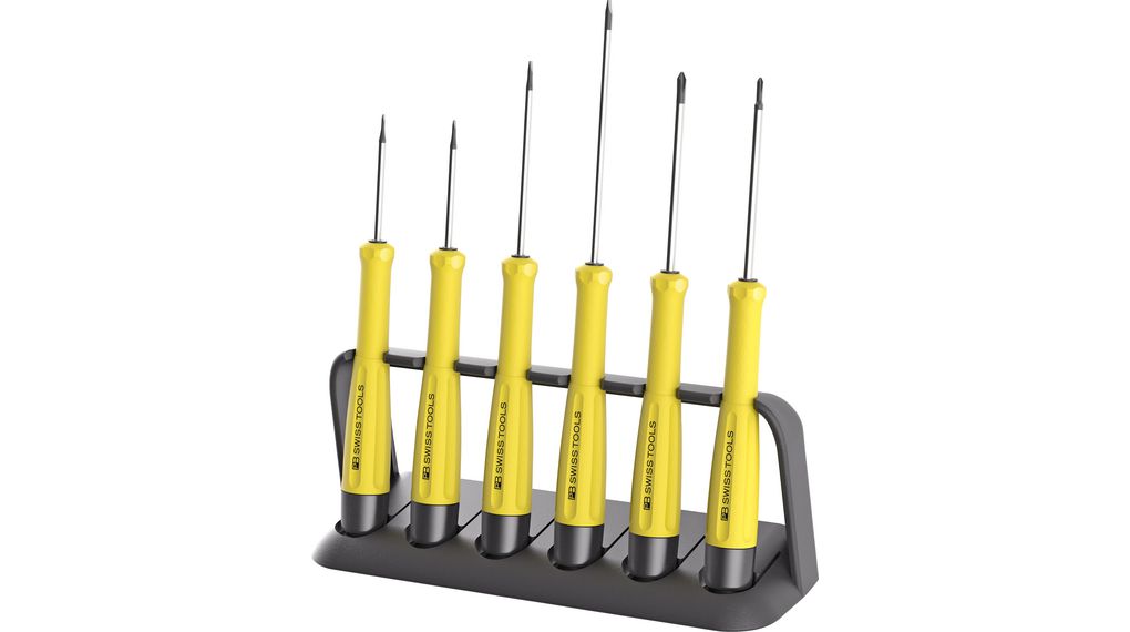 PB SWISS TOOLS Phillips, Slotted Electronic Screwdriver Set, 6-Piece