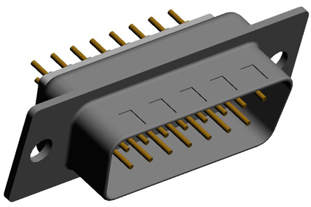 Norcomp 772 15 Way Straight 2.769 mm Pitch Through Hole D-Sub Connector Male