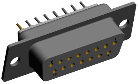 Norcomp 772 15 Way Straight 2.769 mm Pitch Through Hole D-Sub Connector Female