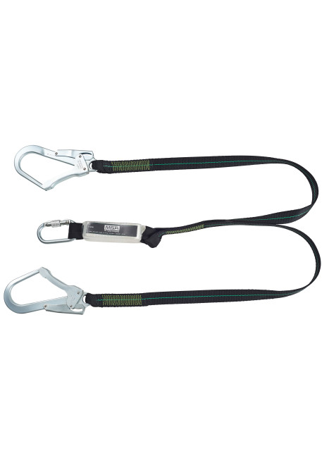 MSA Safety 1.5m Fall Arrest Lanyard Screw Gate Karabiner Twin