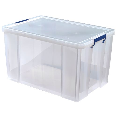 7731101 Fellowes 85L Transparent Polypropylene Storage Box, 39 cm x 66cm x 45 cm