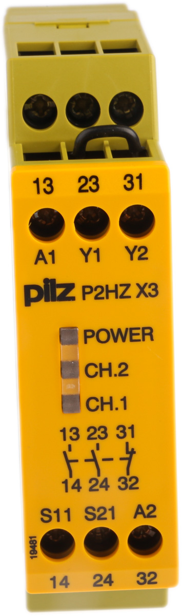 Pilz P2HZ X3, 24V dc Safety Relay, 2 Safety Contacts, 1