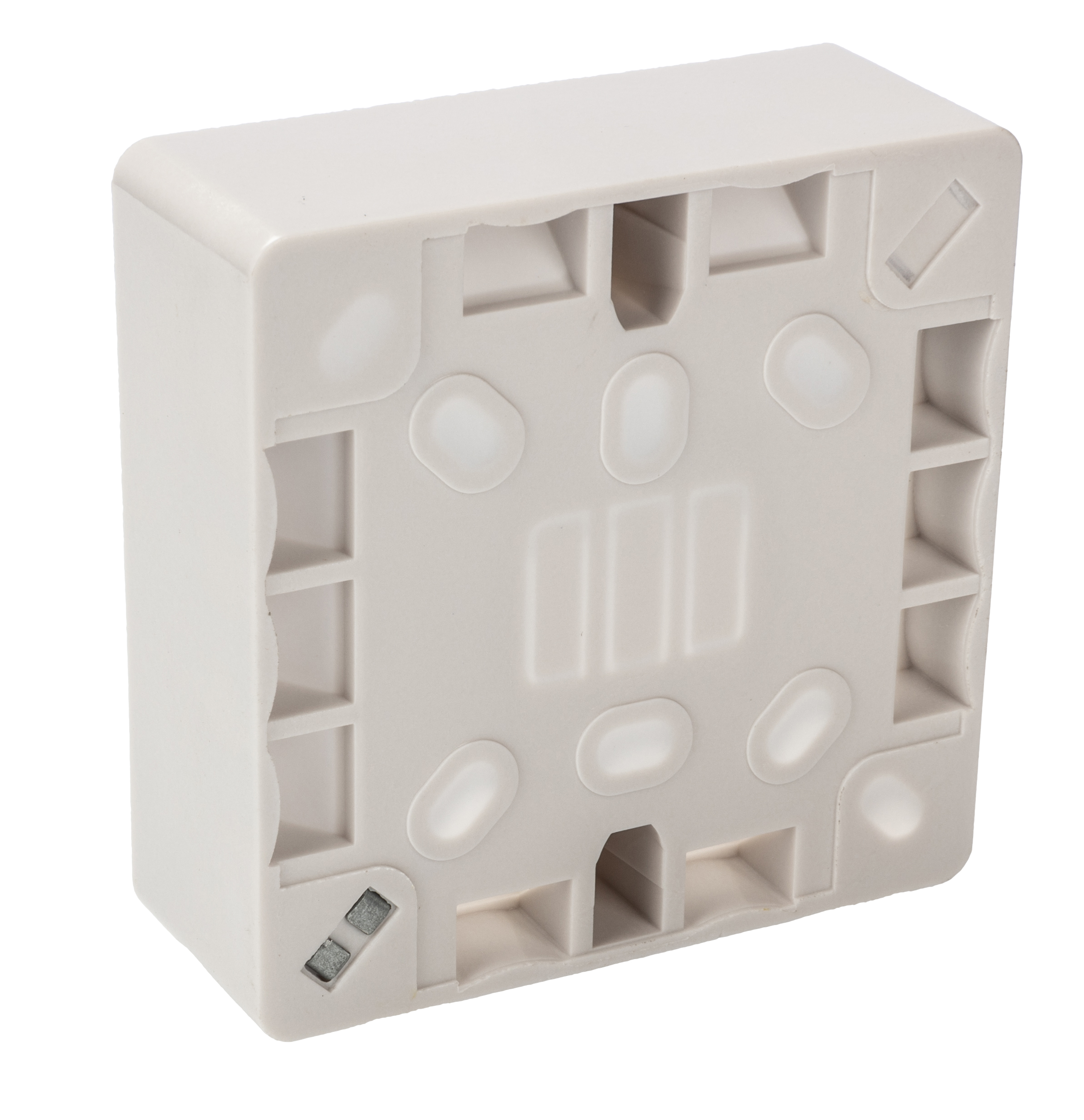 775-8107 RS PRO RS White White Matt Urea Formaldehyde Back Box, BS, IP20, Surface Mount, 1 Gangs 86.6 mm 86.6mm 28 mm