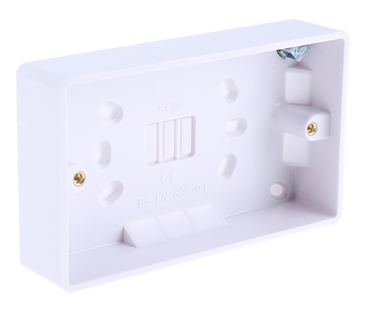 RS PRO RS White White Matt Urea Formaldehyde Back Box, BS, IP20, 2 Gangs 86.6 mm 147mm 28 mm